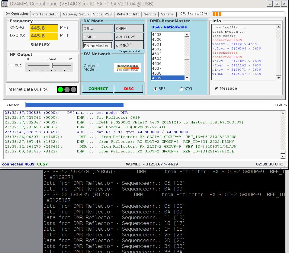 DV4mini, PI2 running MF2v11 software in DMR